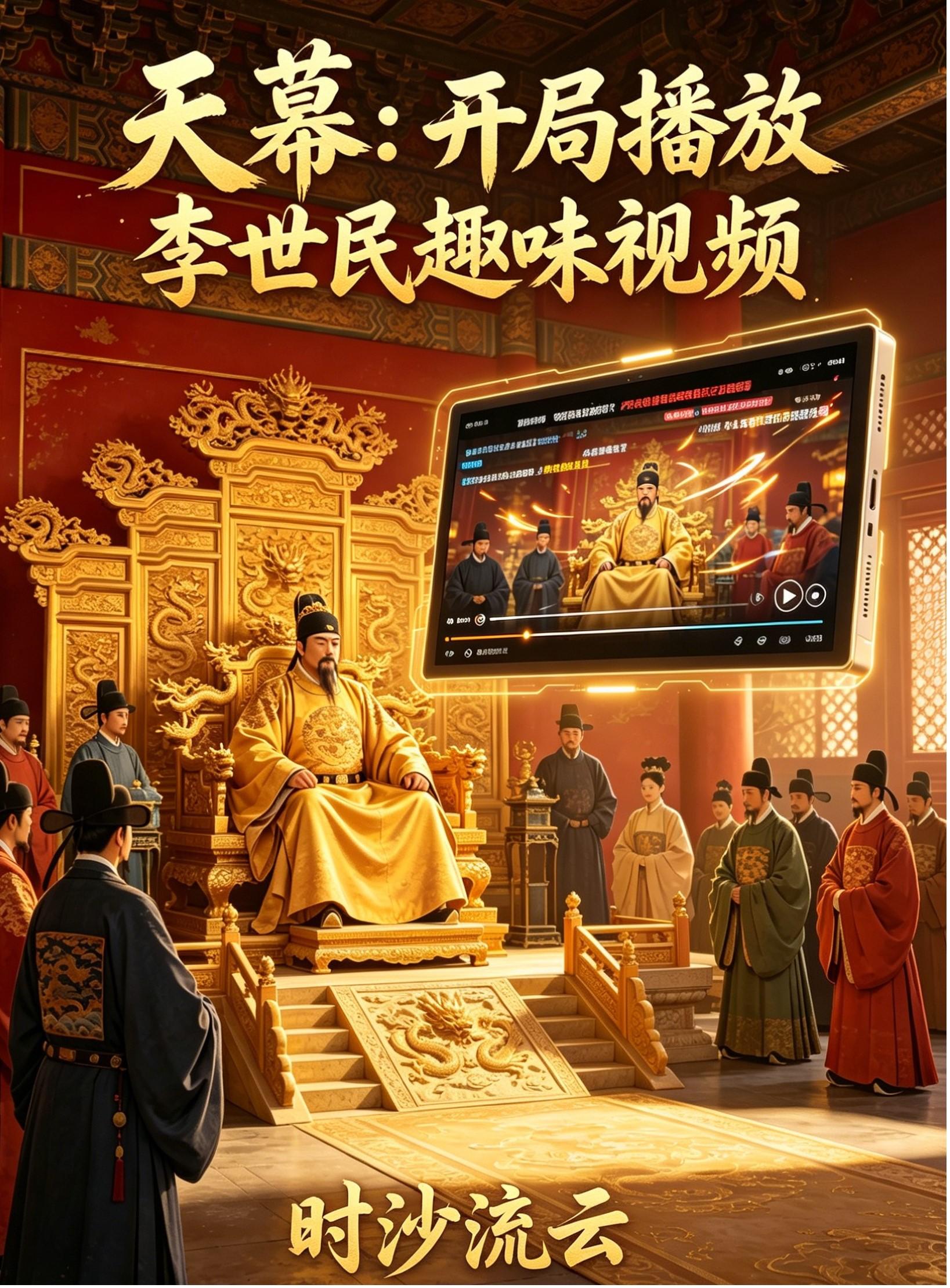 天幕：开局播放李世民趣味视频